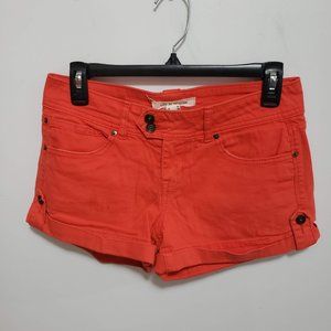 life in progress orange denim shorts